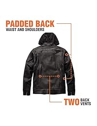Harley-Davidson - Chaqueta de piel para hombre, 3 en 1, color negro