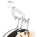 mDesign Modern Over Door Valet Hook - Multi Hanging Storage Garment Organizer Hanger Rack - Single Hooks for Coat, Hoodies, Hat, Scarves, Purse, Belt, and Bath Robe - 6 Pack - Clear