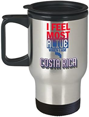 Costa Rica travel mug - I feel most alive when I am Costa Rica - gift idea Stainless Steel Travel Insulated Tumblers Mug