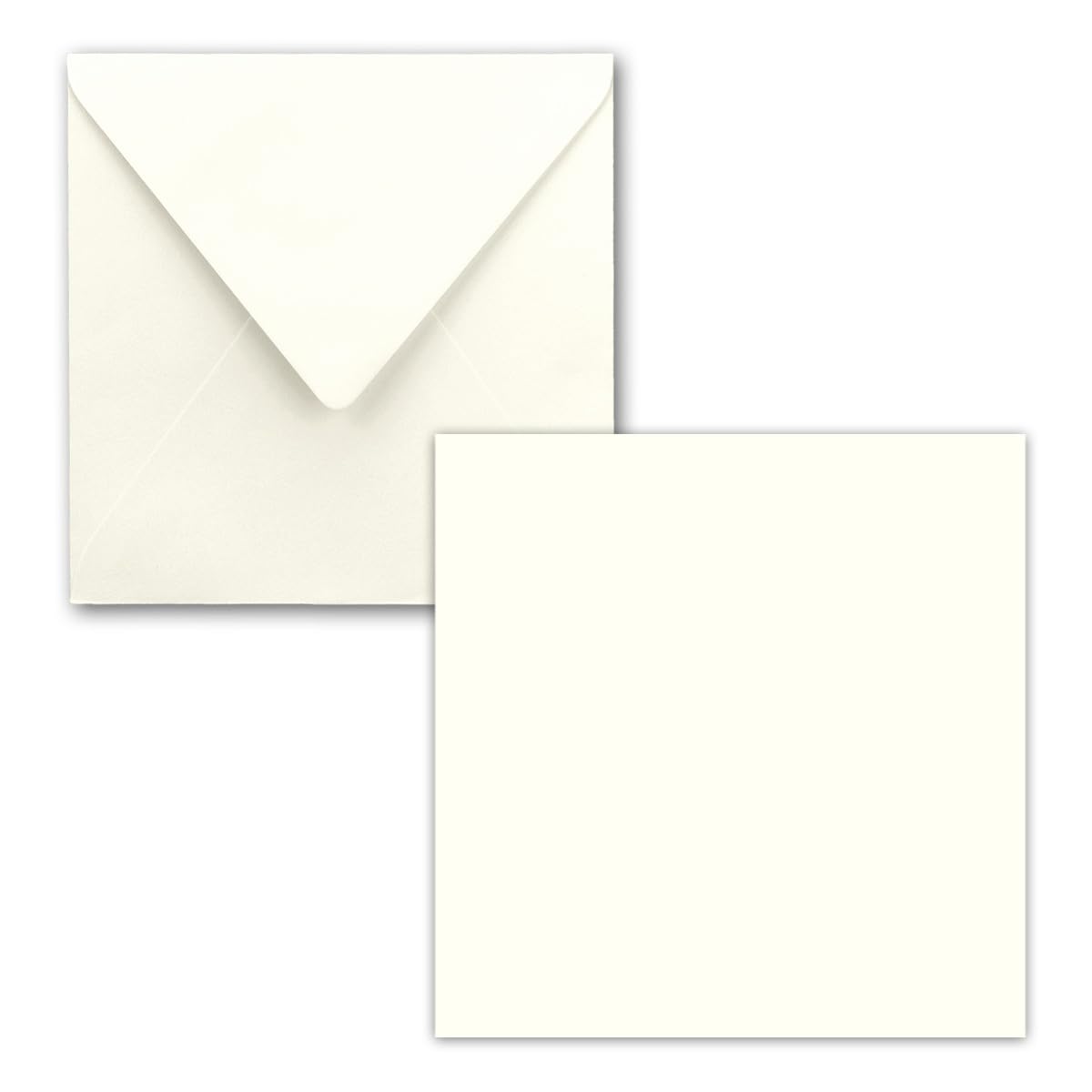 FarbenFroh by GUSTAV NEUSER Square single card set - 15 x 15 cm - with envelopes - natural white - 100 pieces - for greeting cards & more -