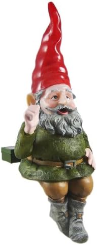 RUMPLE Glowing Gnome Solar Garden Sitter Statue