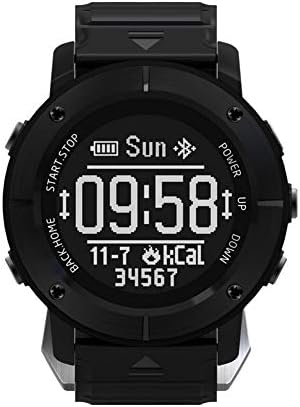 ZCPWJS smart wristband UW80C E-ink Display GPS Smart Watch Heart Rate Waterproof Multi Sport Mode Compass GPS Return Cruise SOS WristWatch Golf Ride,Black