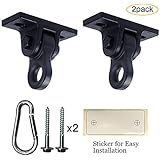 ABUSA Heavy Duty Black Swing Hangers Screws Bolts Included Over 5000 lb Capacity Playground Porch Yoga Seat Trapeze Wooden Sets Indoor Outdoor 2 Pack