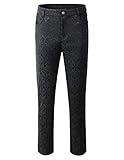DarcChic Mens Trousers Pants Brocade VTG Gothic Aristocrat Steampunk (L, Black)