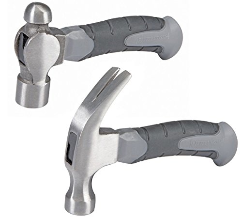 Set of 2, 8 oz. Stubby Claw and Ball Pein Small Hammer Fiberglass Handle ;HJ#7-545/MKI94 G1555386