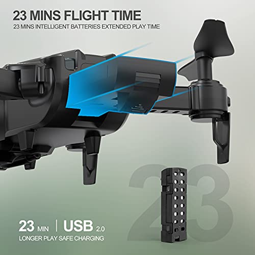 HR Q1 Drone with 1080p Camera,Foldable Drones for Kids and Adults,Quadcopter Helicopter for Beginner with Altitude Hold,Follow Me,Carrying Case,RC Toys Gifts for Boys Girls and Adults