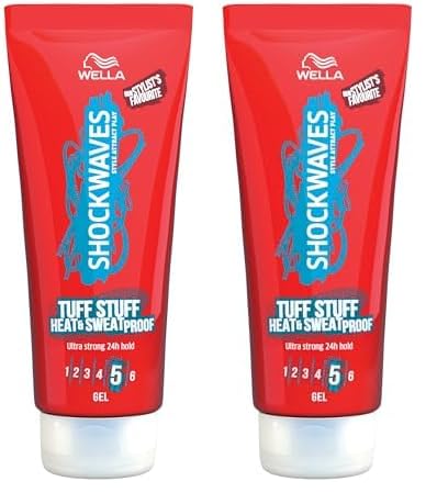 Wella Shockwaves Tuff Stuff Heat and Sweat Proof Gel, 200ml (Pack of 2)