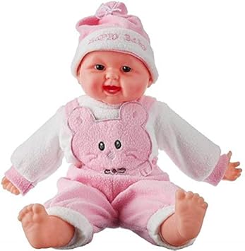 ODDEVEN Happy Playing Laughing Baby Boy Doll Toy for Kids Birthday Gift Doll - (Pink)