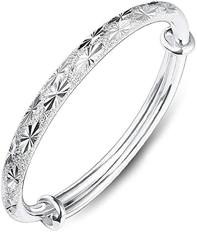 YiKasin 1 pcs girls bangle bracelets womens bracelet beautiful silver plated bracelet women bracelet bracelets for womens girls gift (Babysbreath)
