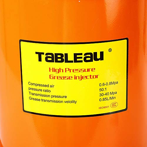 RANZHIX Grease Pump 0.85L/Min Electric Grease Pump 20L / 5 Gallon High Pressure Lubrication Grease Pump 0.6-0.8MPa Air Operated Grease Pump Set-Pneumatic Universal Gun+Hydraulic Hose