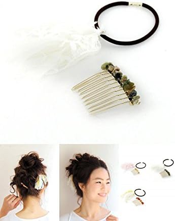 Amazon Co Jp アクセサリー レディース アクセサリー フワフワゴム ストーンかんざしセット 白黄大人レディスかんざし 全長約4 5cm チュールの長さ通販ショッピングウォーキング散歩おしゃれ販売おしゃれファッション通販amazon 服 ファッション小物