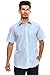 Men's Regular-Fit Solid Color Short Sleeve Dress Shirt, LIGHTBLUE Shirts (XL)