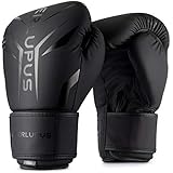 Liberlupus Cool Style Boxing Gloves for Men & Women, Boxing Training Gloves, Kickboxing Gloves, Sparring Gloves, Heavy Bag Gloves for Boxing, Kickboxing, Muay Thai, MMA (Black, 10 oz)