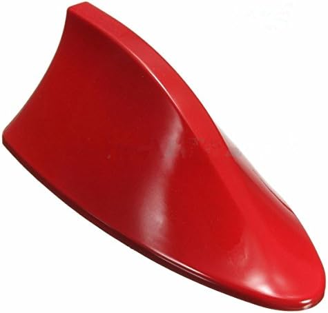 Shark Fin Antenna,CHELIYA Universal Car Antenna Roof Radio AM FM Aerial Waterproof Signal Decorative (Red)