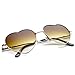 zeroUV Small Thin Metal Heart Shaped Frame Cupid Sunglasses (Gold Amber)