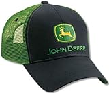 Black & Green John Deere Mesh Trucker Adjustable Hat Cap Velcro