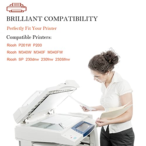 ASEKER Compatible Toner Cartridge M340 M340H for Ricoh P201W P200 M340W M340F M340FW SP 230dnw SP 230fnw SP 230SFnw High Capacity Printer (3000 Pages, Black x 1)