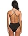 Zeagoo Women Sexy Rose Embroidery Spaghetti Straps Backless Bodysuit Romper