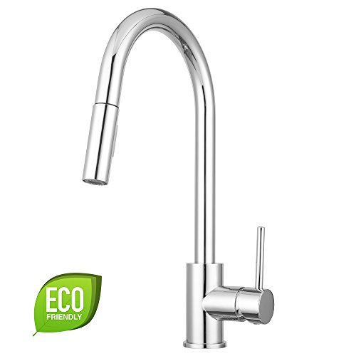 Bellevue Kitchen Faucet by Pacific Bay (Chrome) - Features an In line Pull Down Sprayer with Multiple Spray Functions and an Eco Friendly Water and Energy Saver - New 2018 Model