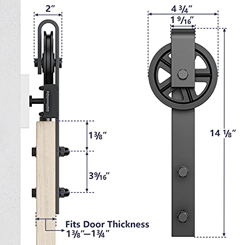 HomLxaLx Sliding Barn Door Hardware Rollers, Barn Door Hangers Only