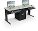 Balt LX 72 Double Workstation, 72 Inch Wide, Locking CPU Holder, Gray (90107)