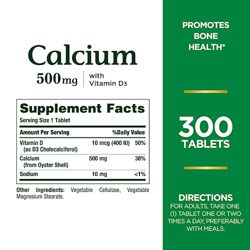 Nature's Bounty Calcium Plus 500 mg Vitamin D3, Immune Support & Bone