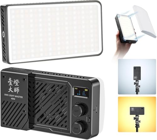 ULANZI LM-P40 Bi-Color LED Video Light, 2700-6500K 40W Portable Camera Light, 5000mAh Rechargeable Battery, 8 Scene Modes, Mini Studio Lighting for YouTube, Vlogging, Live Streaming, Photography