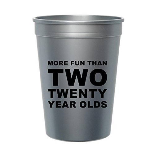 White Rabbits Design More Fun than Two Twenty Year Olds, 40th Birthday Party Ware, 40th Birthday Party Decor, Stadium Cups, Funny 40th Birthday, Gag Decor for 40th Birthday (Best Cups For Two Year Olds)