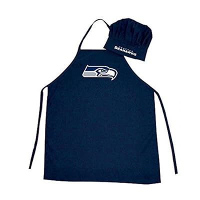 Men's Chef Hat & Apron - NFL - Seattle Seahawks - Team Logo BBQ Barbeque Cook Grill Home Tailgating Picnic
