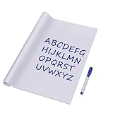 Extra Large Whiteboard Contact Paper Vinyl Wall Decal Poster Self Adhesive Message Board Paint Alternative Dry Erase Markers - Peel and Stick Wallpaper Sizes 17.5 by 118 inches