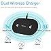 Dual Wireless Charger , Fast Charging Station 2 Devices At Once Compatible with iPhone XS MAX/XR/XS/X/8/8 Plus, Qi Certified Wireless 10W Fast Charging Pad for Samsung Galaxy S9/S8/S7 & All Qi-Enabled Devices