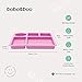 bobo&boo Bamboo Kids Divided Bento Plate, Sectioned Toddler Plate, Children’s Compartment Plates, 5 Portioned Sections, Mix and Match, Flamingo Pink