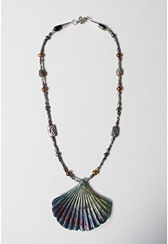 N9 - Handmade Raku and fresh water pearl necklace - One of a kind made by Patricia Gould