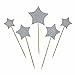 Shxstore Silver Stars Cake Cupcake Topper Picks For Wedding, Birthday, Baby Shower Party Decorations Supplies, 30 Counts