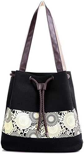 LBOJA Ethnic Style Canvas Shopping Casual Single Shoulder Tote Bag Women Handbag