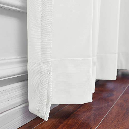 TWOPAGES White Room Divider Privacy Cubicle Curtain Dustproof Curtain Mesh Top Nickel Grommet Curtain (1 Panel, 7'Wide x 8'Long)