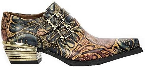 Amazon.com | New Rock 7934-S2 Mens Embossed Black Leather Buckle