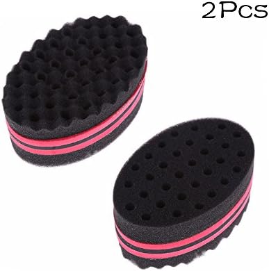 Twist Hair Sponge Brush Curl Hair Styling Brush Magic Barber Tool for Afros, Coils, Dreadlocks Hair Styling - Oval Porous Dual-Sided Use, Skin friendly, Not Damage to Hair and Scalp for Unisex (2 Pcs)