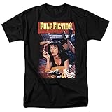 Pulp Fiction Movie Poster Uma Thurman T Shirt & Stickers (X-Large) Black