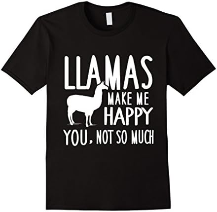 Men's Llamas Make Me Happy You Not So Much Llamas T-Shirt Large Black