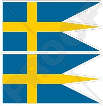 Norwegian Flag Bumper Stickers - 2 Pack, 100mm Vinyl Decals, Glossy Finish