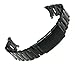 Ritche 24mm Stainless Steel Bracelet Watch Band Strap Curved End Solid Links Color Black