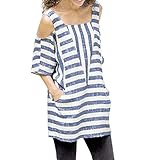 Sunhusing Women Casual Off-Shoulder Striped Sling