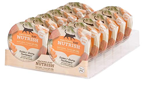 RACHAEL RAY NUTRISH NATURAL WET CAT FOOD, CHICKEN & SHRIMP PAWTTENESCA RECIPE, 2.8 OUNCE CUP (PACK OF 12), GRAIN FREE