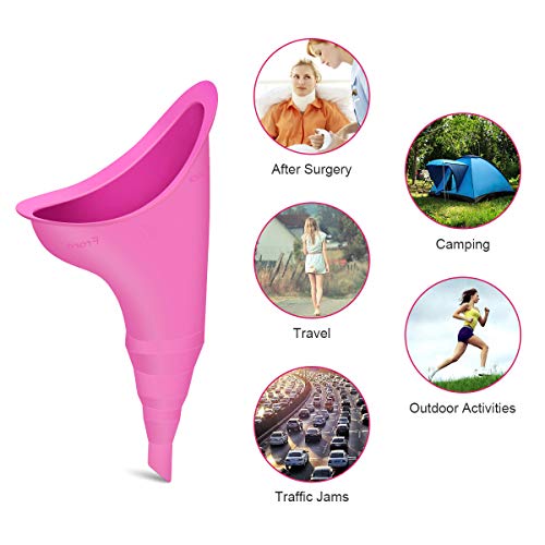 Cheetah Female Urination Device - Pee Standing Up - Reusable Portable Urinal for Women - Lightweight Design for Outdoor Activities - with Discreet Carry Bag-Pink