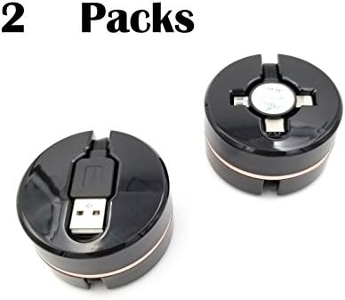EEkiimy 2 Packs Charging Cord Organizer Box Retractable Charging Cable 3 in 1 Lightning Micro USB Type C Cable Multiple USB Charging Cord for iPhone X 8 7 6s Samsung Note 9 S9 S8 S7 Google (Black)