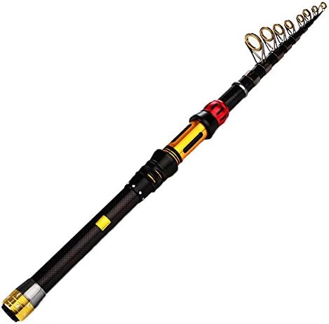 Fishing Rod Portable Telescopic Carbon Fiber Rod Saltwater Extra Heavy Power 5.9-11.8 Feet Spinning Baitcasting Rod Travel FTK (11.8ft)