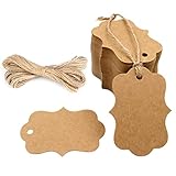 100 PCS Blank Kraft Gift Tags 2.75" x 1.97" Paper