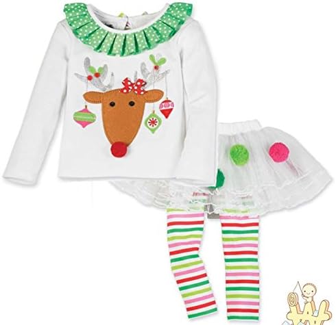 Girls Dress, Hot Sale New Baby Girls Christmas Infant Toddler Santa Elk Cake Dress 2 Pieces by Neartime (White, 3-4Y)