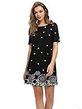 ROMWE Women's Floral Print Short Sleeve Loose Casual Summer Dress